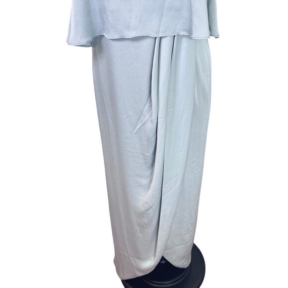 New SHONA JOY Luxe Frill Tulip Hem Maxi Formal Dress Silver Blue Cloud Sz‎  10 - Picture 6 of 14